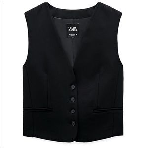 Black V-neck vest by Zara